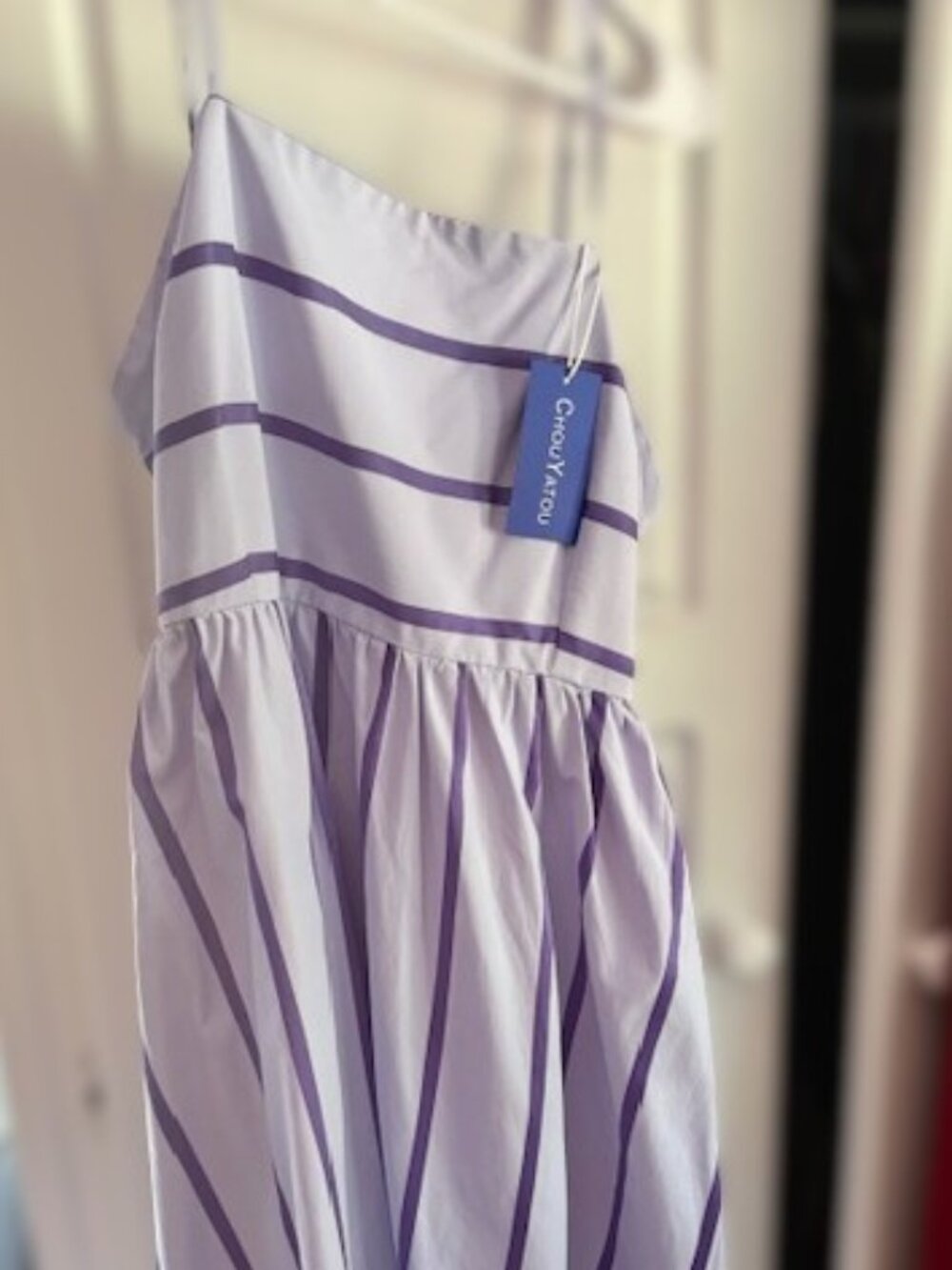 Purple striped Maxi Dress